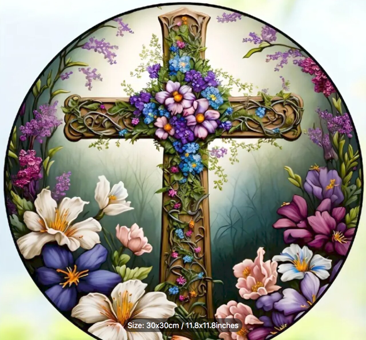 Easter Floral Cross Diamond Painting Kit